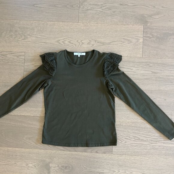 Forest Green Long Sleeves 100% Cotton Blouse by Joe's Jeans, Size Small - Picture 1 of 4